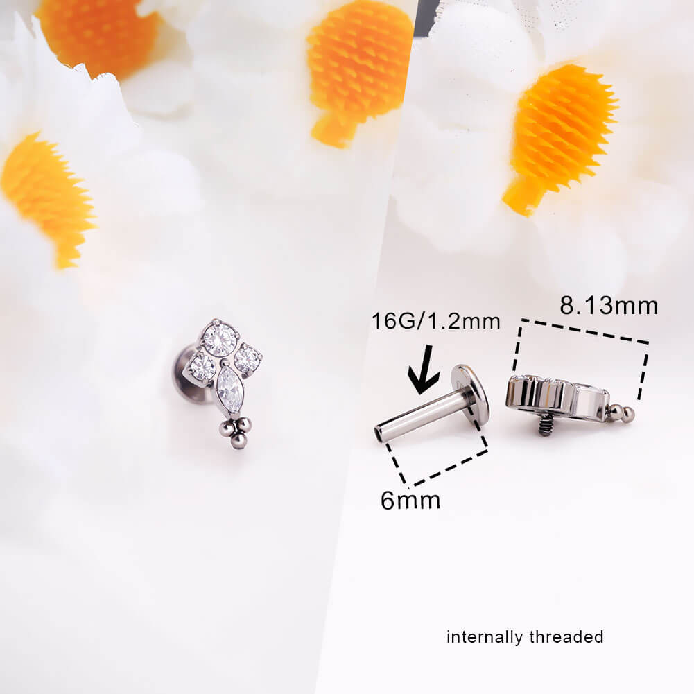CZ titanium helix earrings