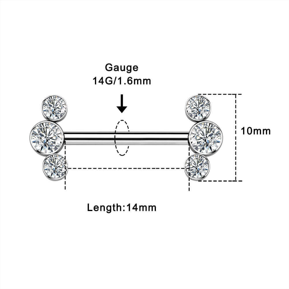 14g bridge piercing bar