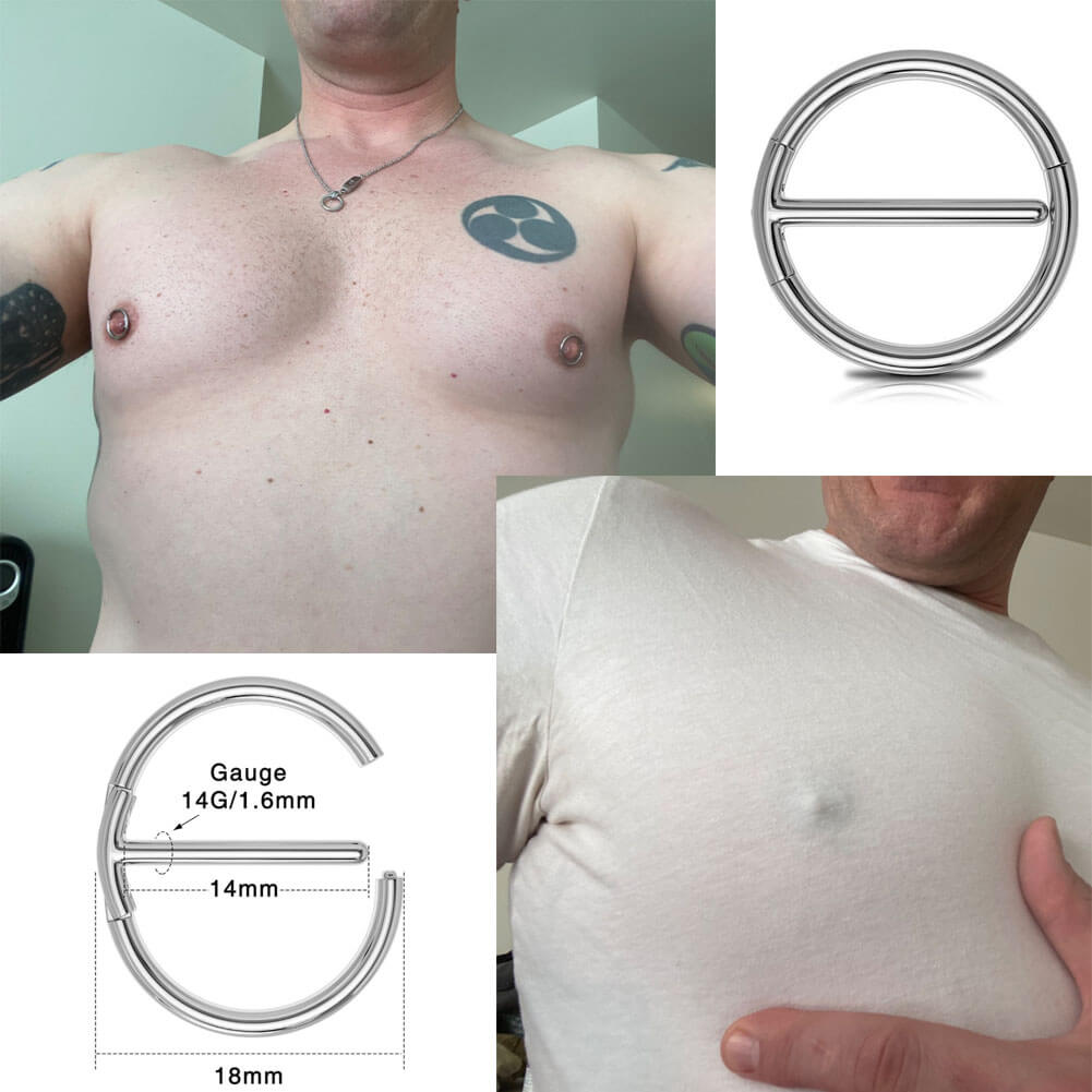 Jeu de segments de mamelon rond en titane 14G 9/16