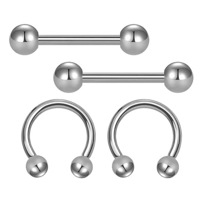 4 piezas 14G anillos de pezón de titanio Pezón piercing