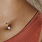 14G Titanium Classic Heart CZ Belly Button Rings