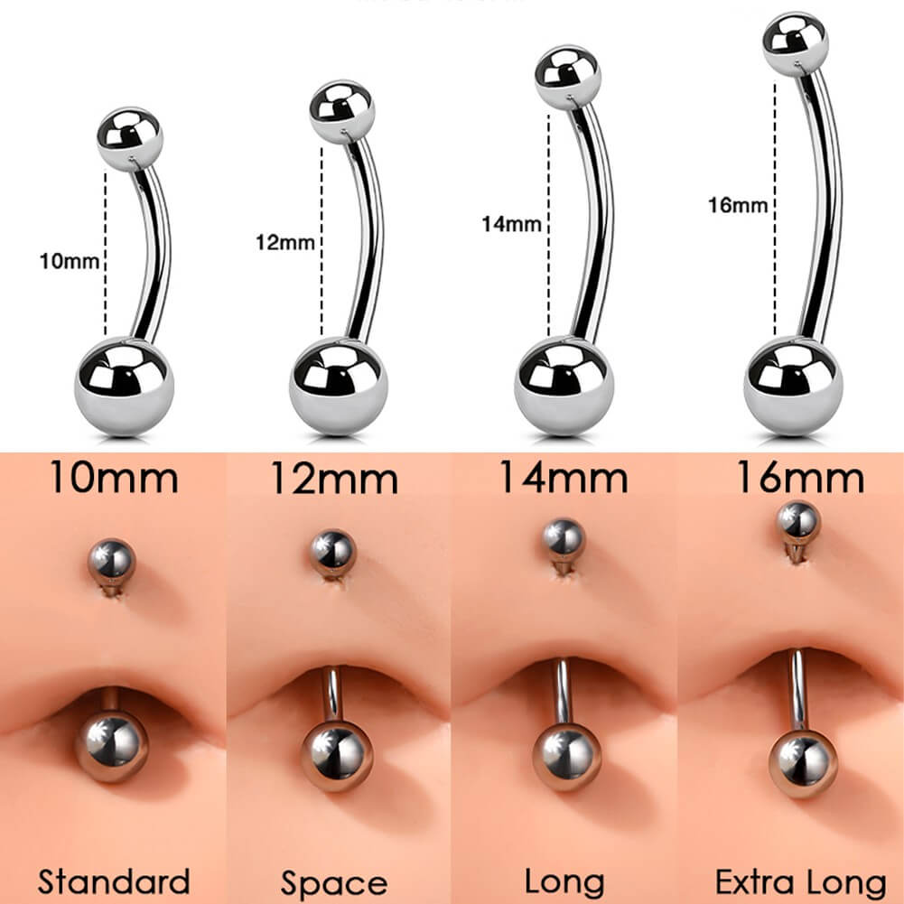 Too Short Longer Belly Button Bars Belly Piercing 16mm Piercing
