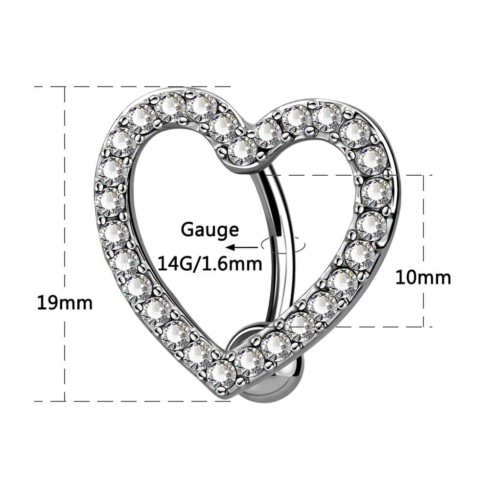 10mm heart shaped belly button rings