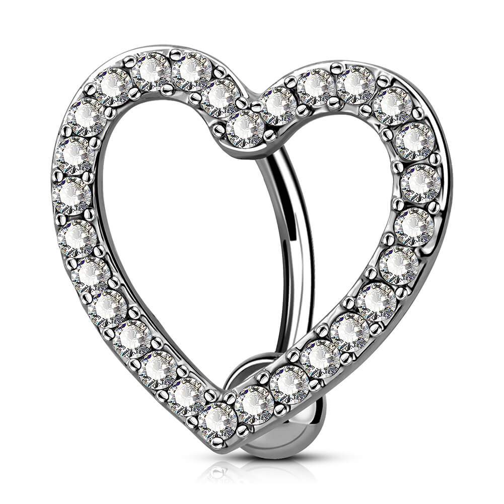 Urban Body Jewelry Teardrop Dangle Clear CZ Internally Threaded Titanium Belly Button Ring