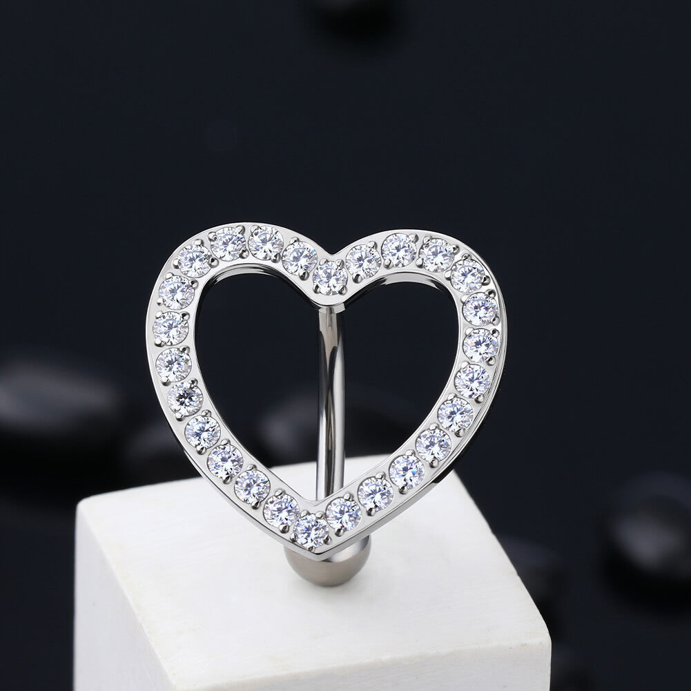 oufer heart shaped belly button rings