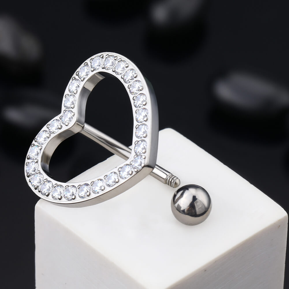 reverse heart shaped belly button rings