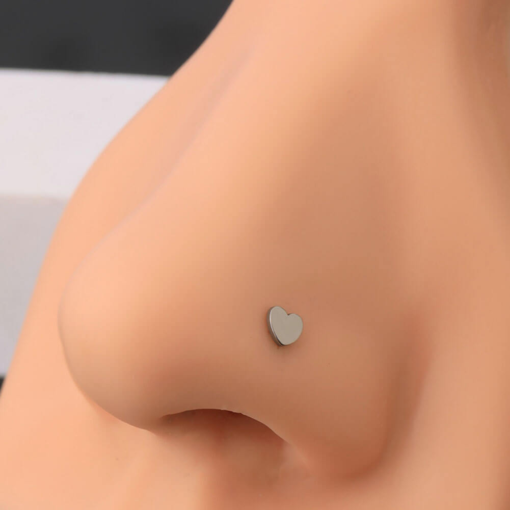 heart stud nose ring