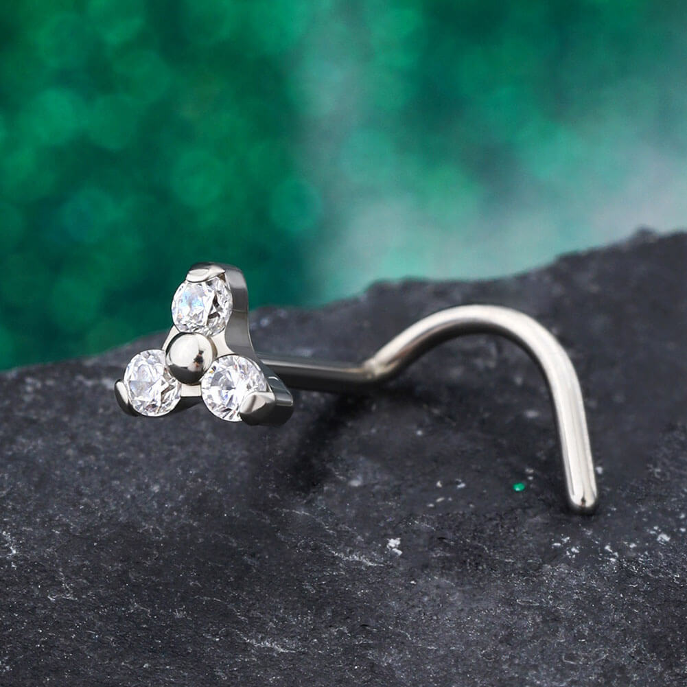 dainty corkscrew nose studs
