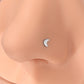 20G Titanium Moon Threadless Push Pin Screw Nose Stud Nostril Piercing