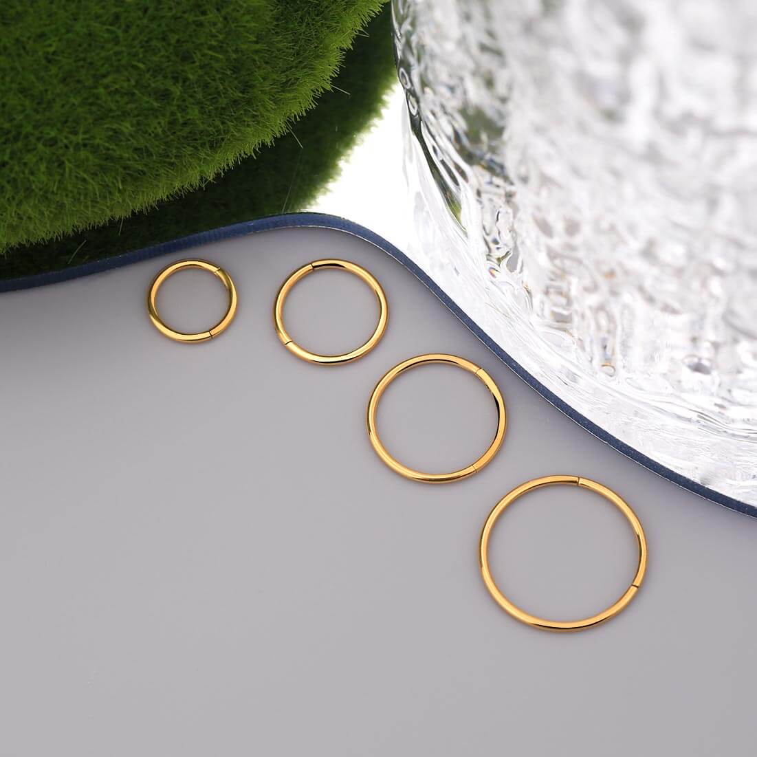 gold  titanium nose ring hoop