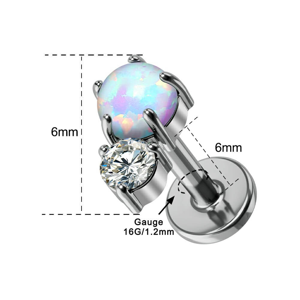 16G Titanium Threadless Push Pin Lip Stud Helix Earrings
