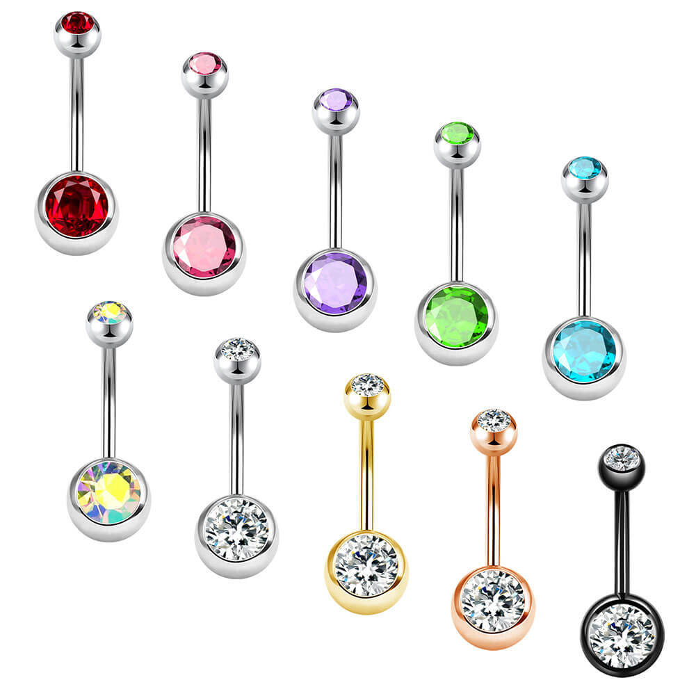 green belly button rings