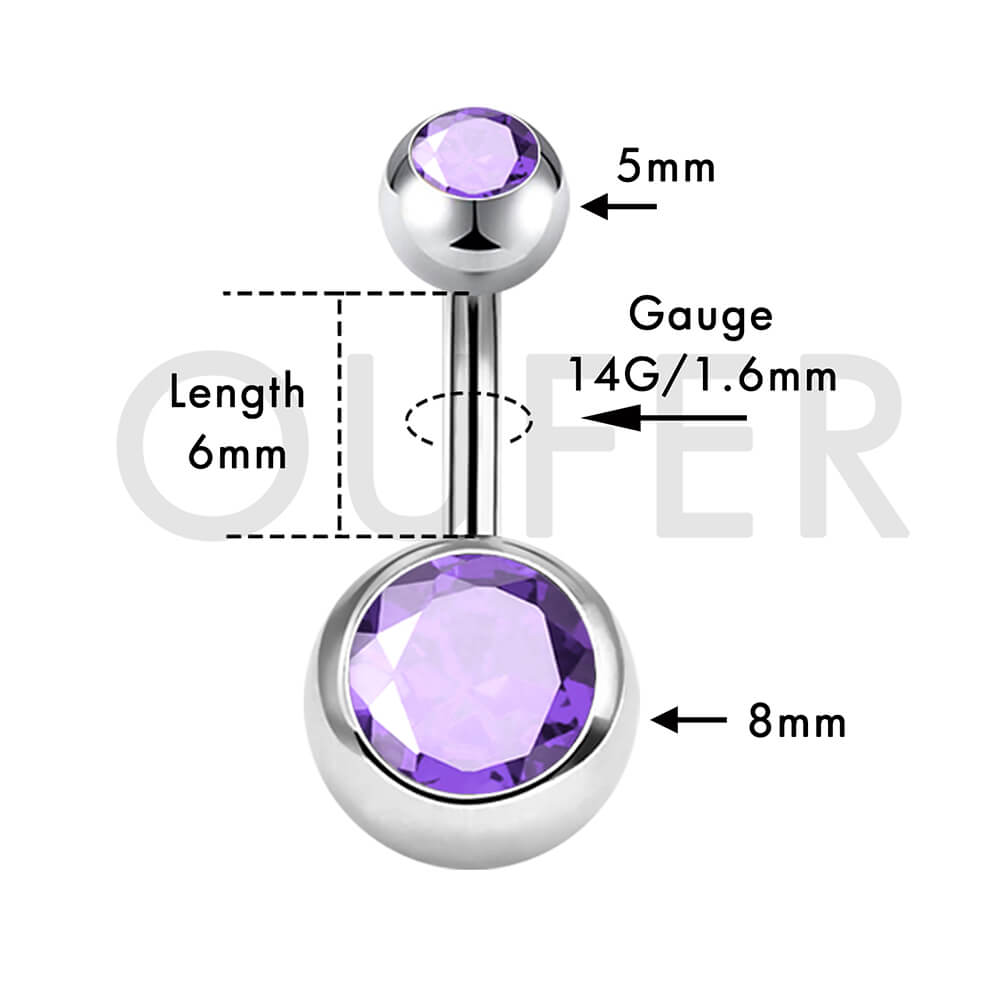 6mm belly button rings
