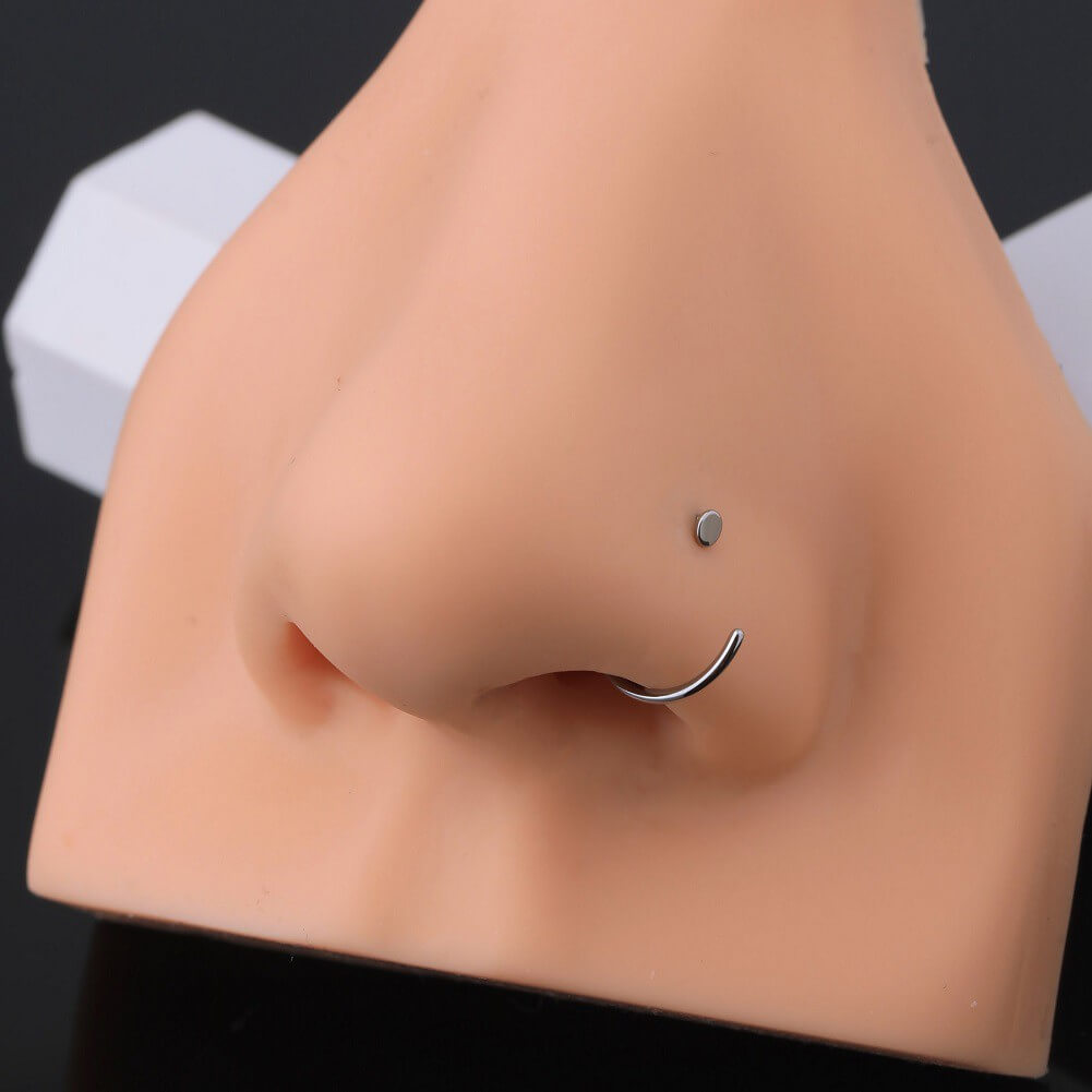 C hoop nose piercings 