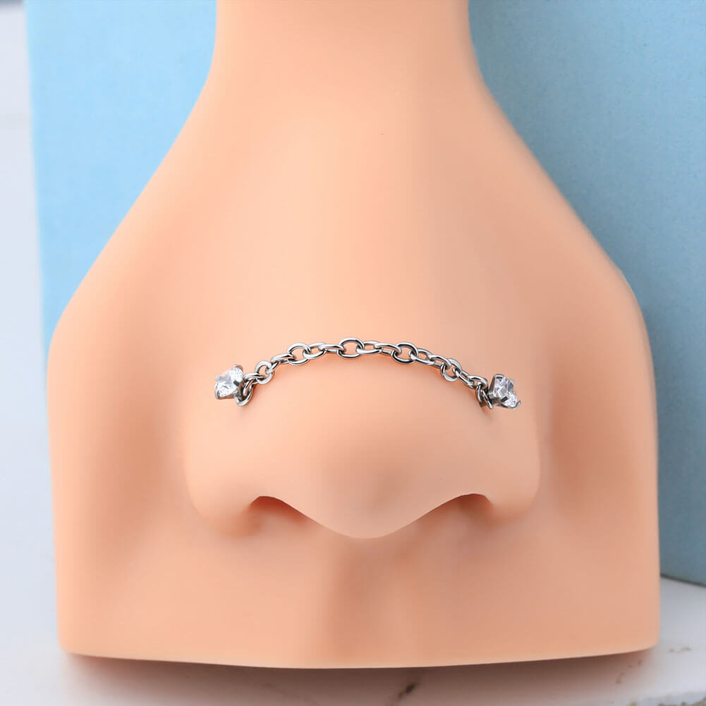 titanium nose stud chain