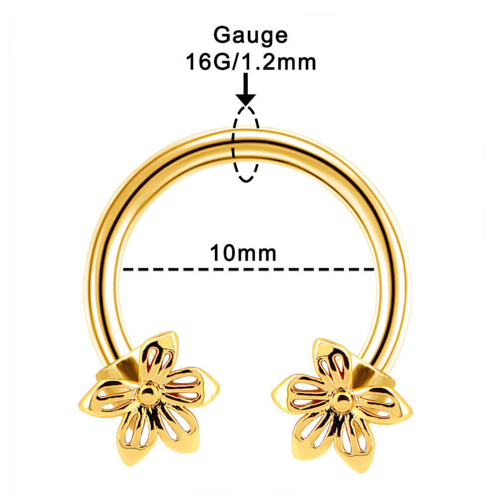 16g 10mm septum jewelry horseshoe