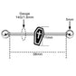 14G Black Coffin Industrial Barbell 38mm Stainless Steel Straight Barbell - OUFER BODY JEWELRY 