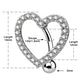 14G Reverse CZ Herz Sparkle Nabel Ring