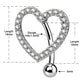 14G Reverse CZ Herz Sparkle Nabel Ring