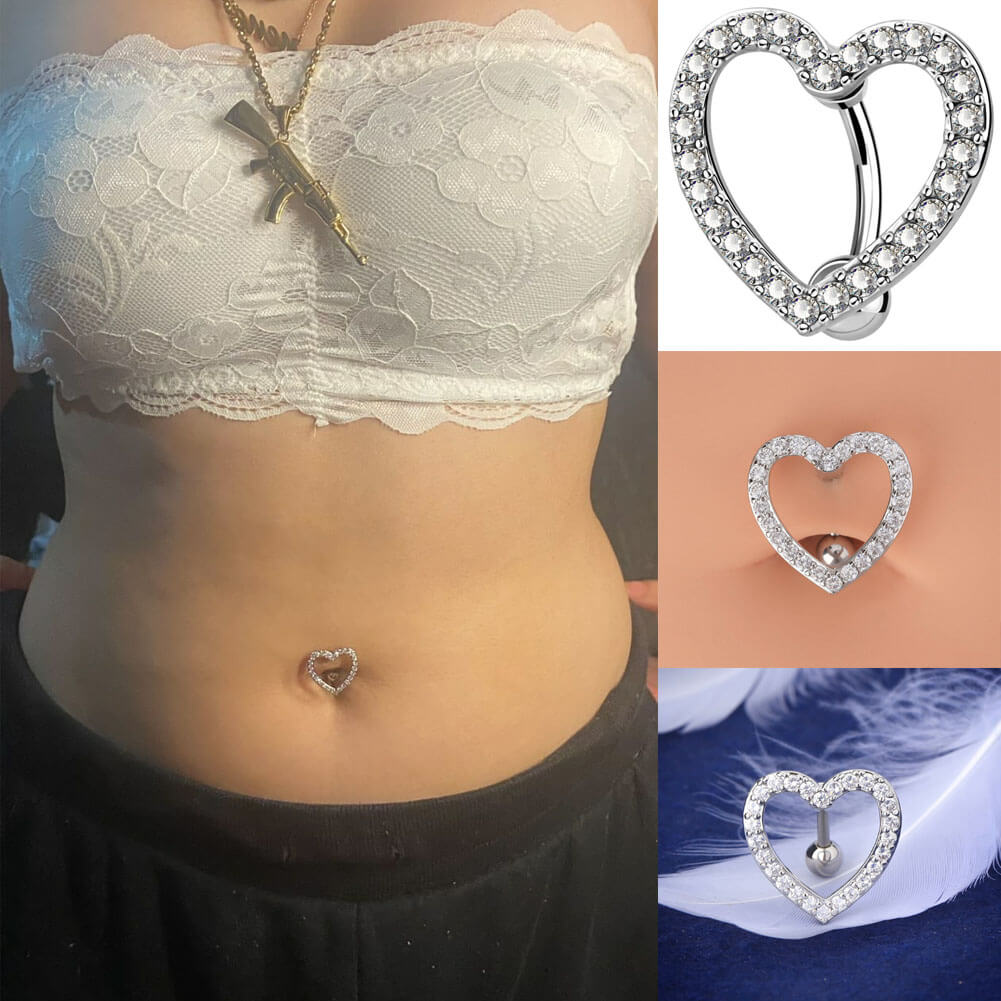 14G Heart Top Mount Belly Ring – OUFER BODY JEWELRY