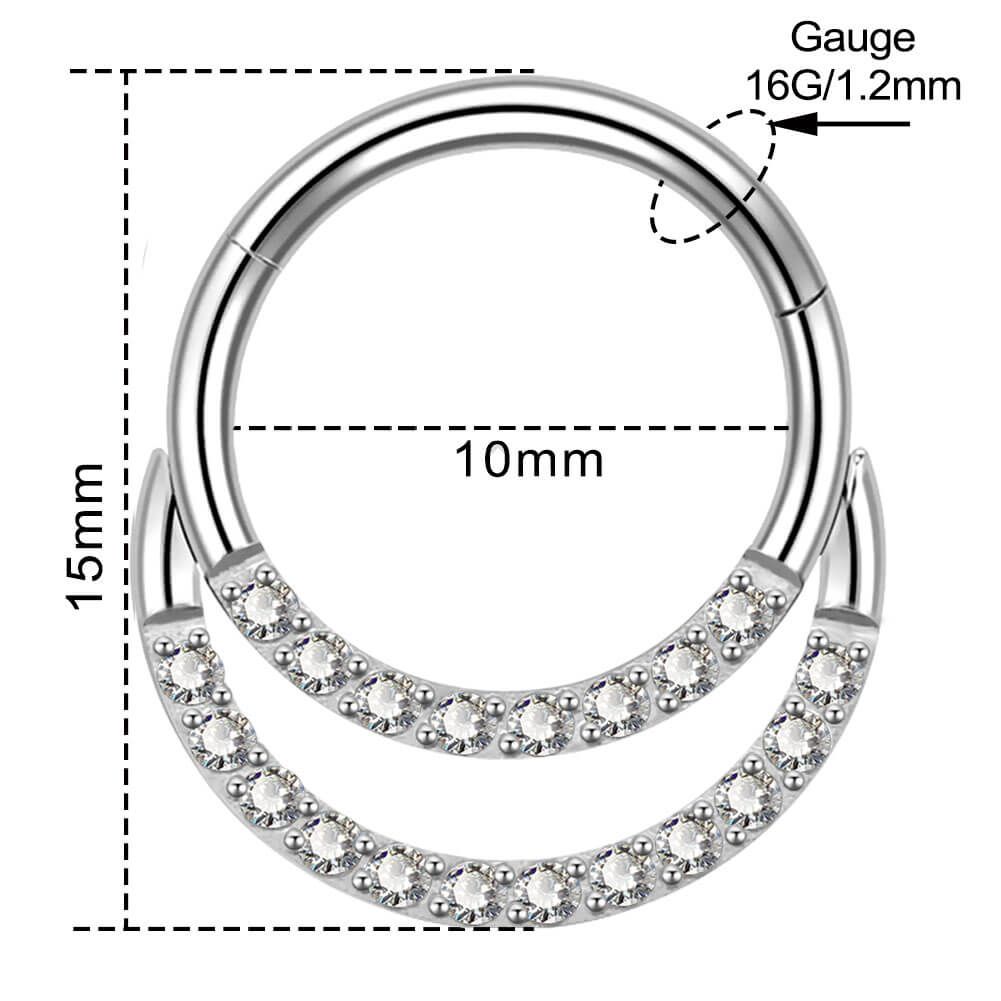 10mm double hoop septum ring