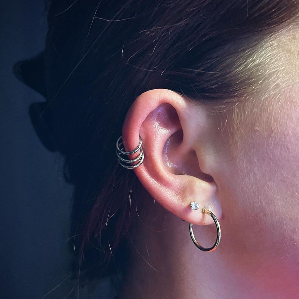 16G de titanio con bisagras segmento aro pendientes anillo de la nariz