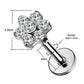 16G Clear CZ Flower Titanium Cartilage Labret Tragus - OUFER BODY JEWELRY