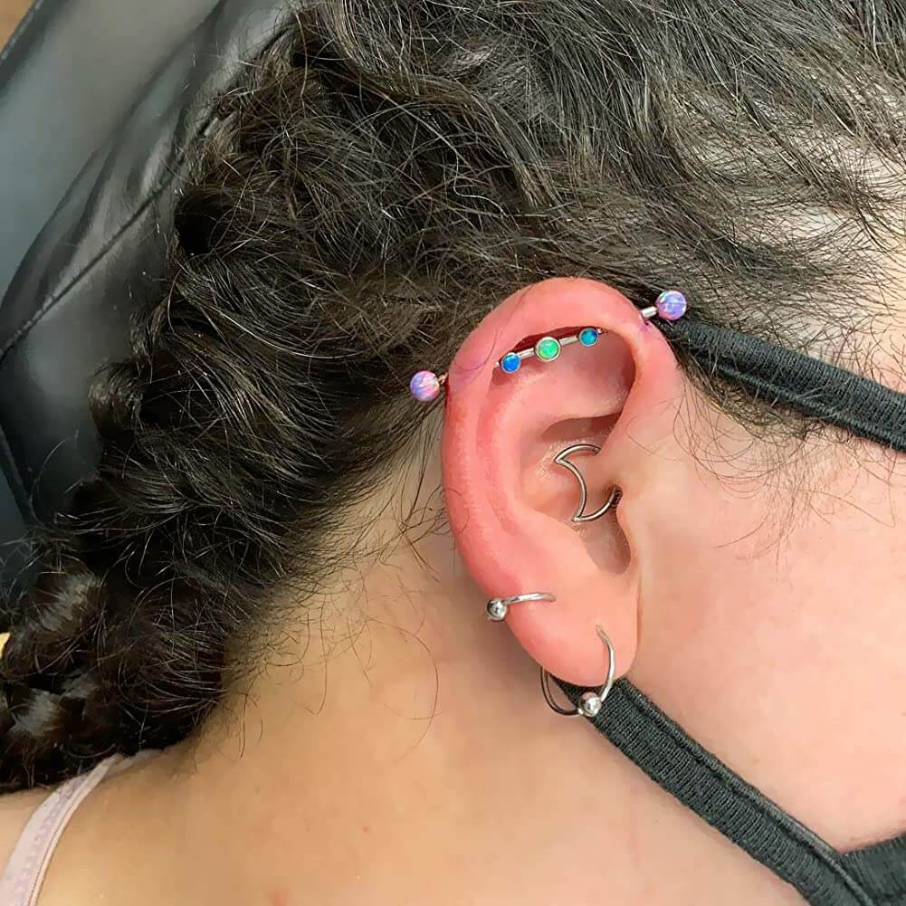 16G Pendientes de titanio Luna Cartilage Aro Helix