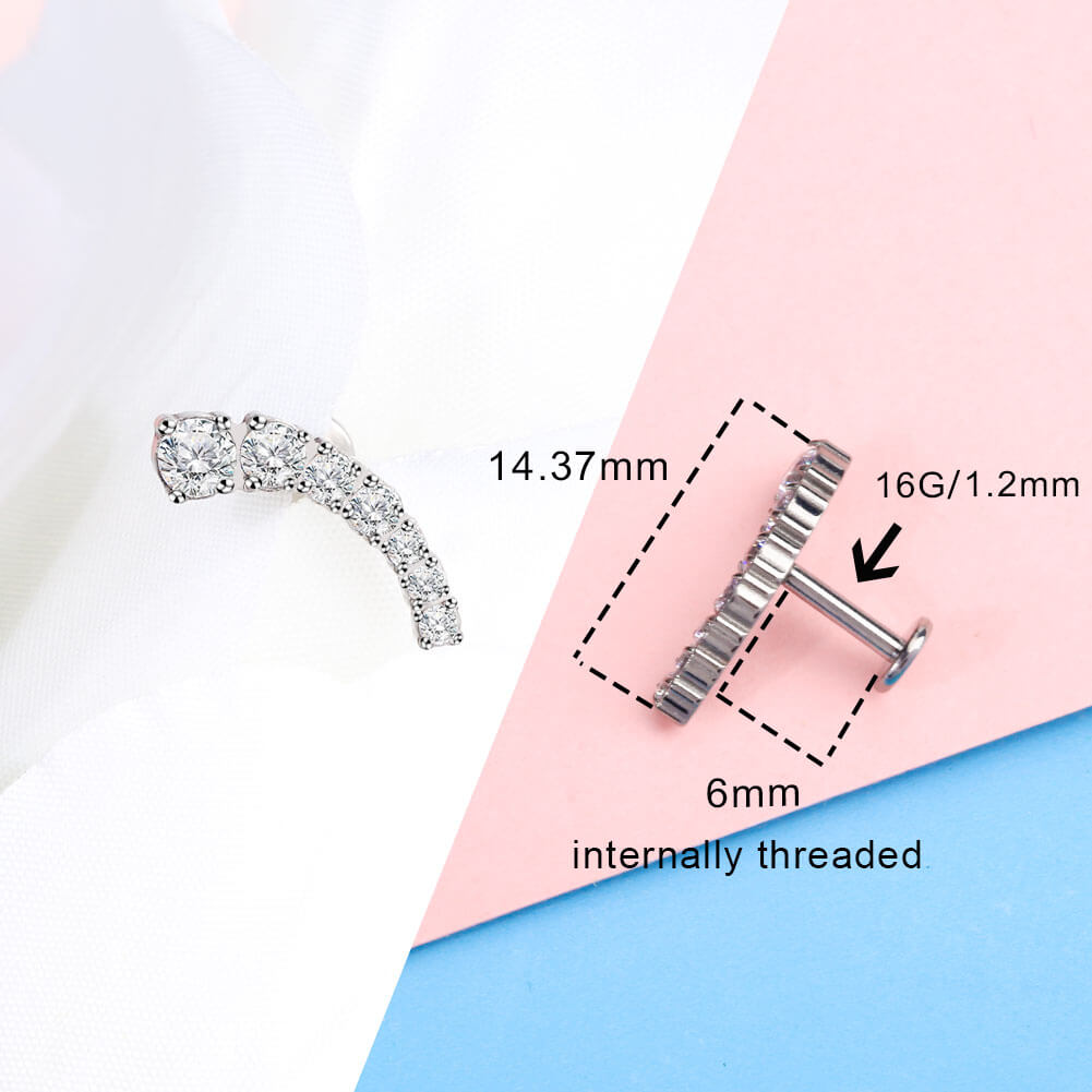 CZ cartilage stud earrings