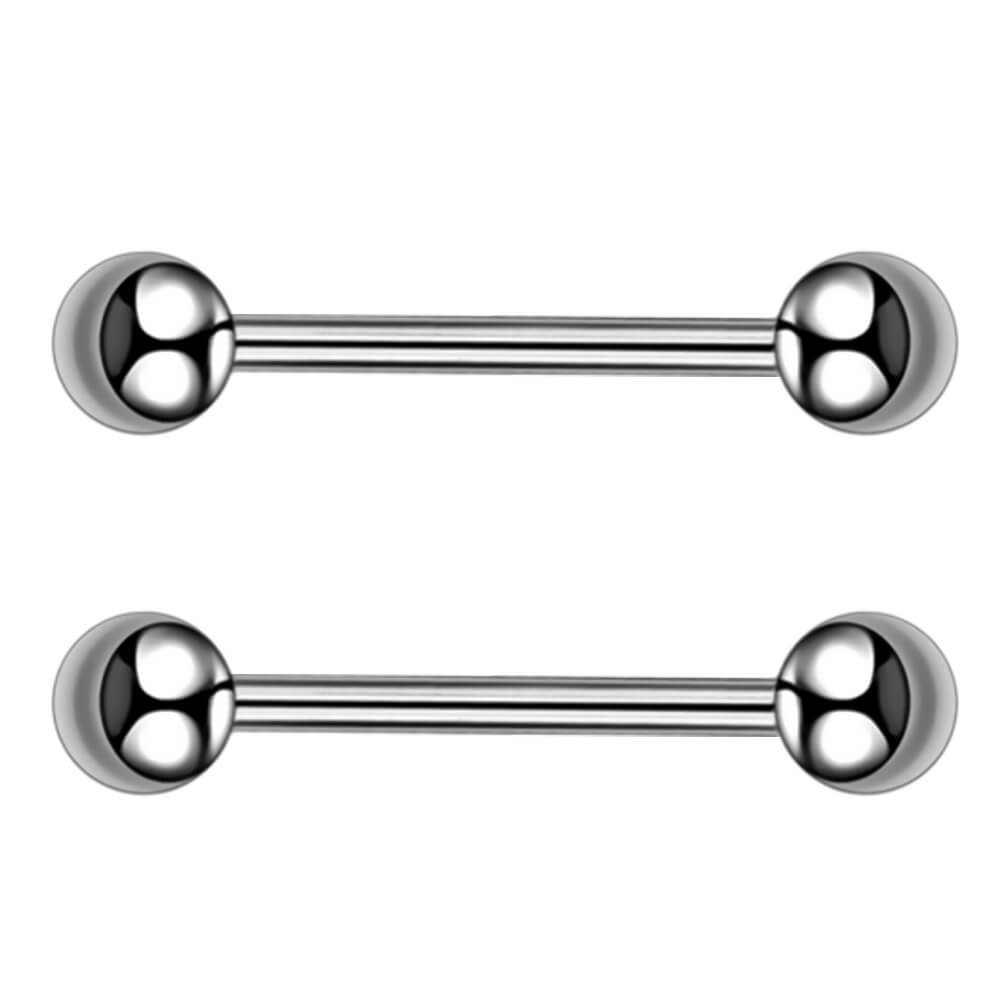 2PCS 14G Titanium Nipple Rings Nipple barbell Piercing - OUFER BODY JEWELRY 