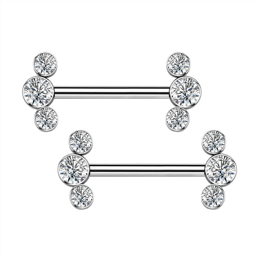 titanium CZ nipple ring - OUFER BODY JEWELRY