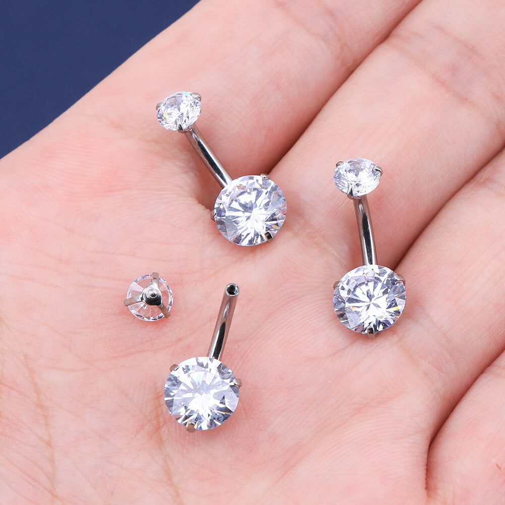 14G Titanium Starter Navel Ring Long Belly Button Rings – OUFER BODY JEWELRY