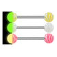 14G 3Pcs Glow in the Dark Acrylic Ball Tongue Ring - OUFER BODY JEWELRY 