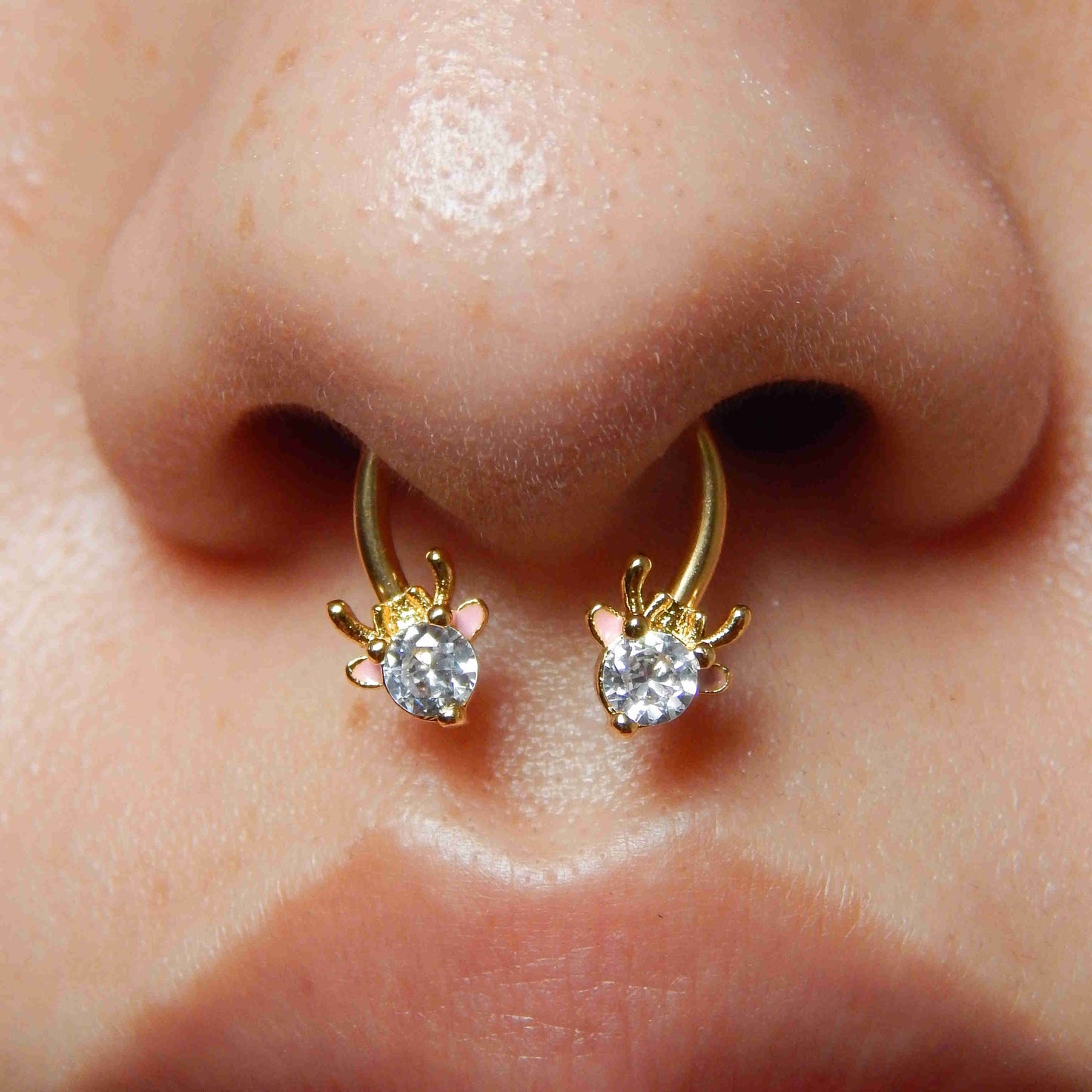 16G Xmas Deer Head Horseshoe Septum Ring