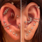Boucles d'oreilles en cartilage à segments articulés 16G Boucles d'oreilles en conque CZ